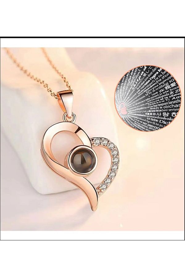Rose gold & silver 100 languages i love you shop