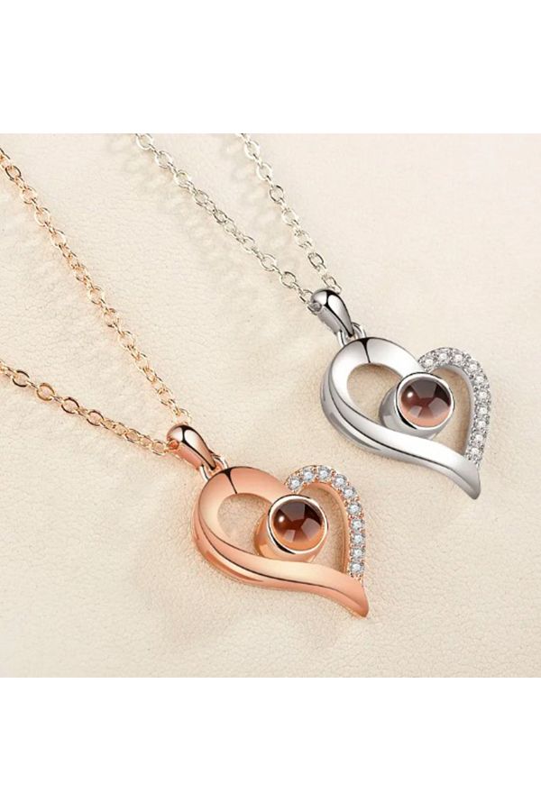 Rose gold & silver 100 languages i love you shop