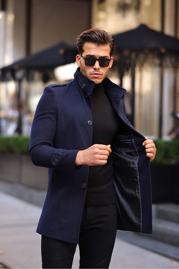 gm giyimarket Men s Slim Fit Long Cuff Coat Trendyol