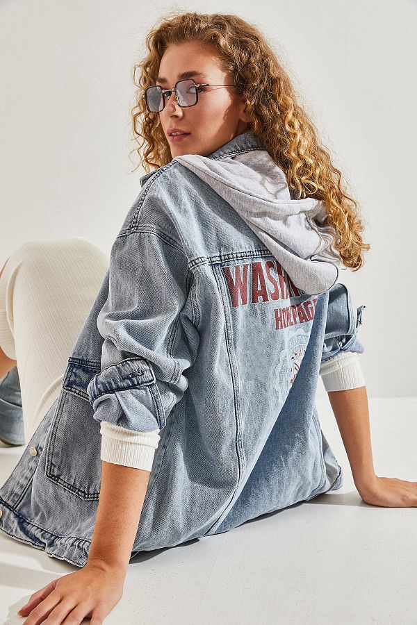Back printed denim jacket hotsell