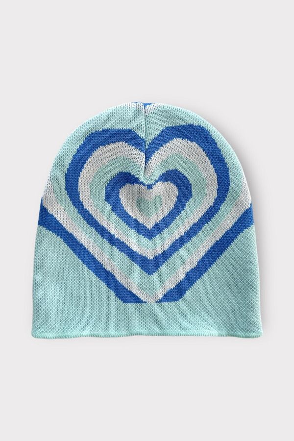 EFBUTİK-Turquoise Intertwined Heart Beret 1