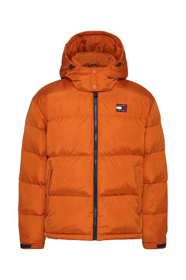 Tommy hilfiger orange puffer jacket store