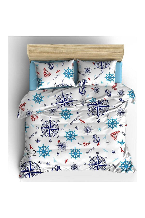 StellaFlavo-Cotton Duvet Cover Set with Elastic Double Sheets 1