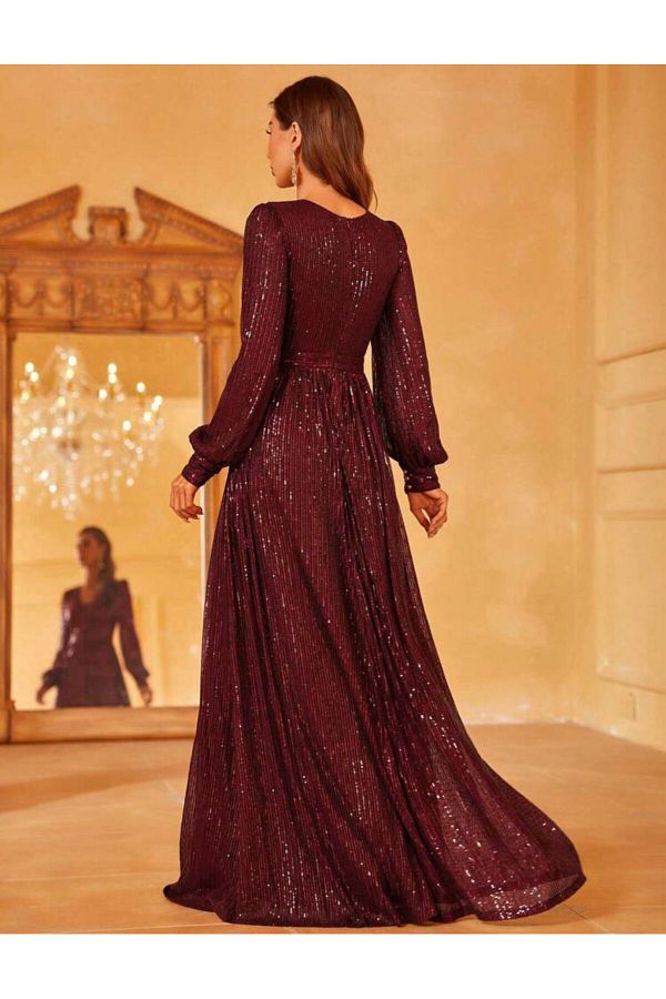 Full sleeve sequin maxi dress store