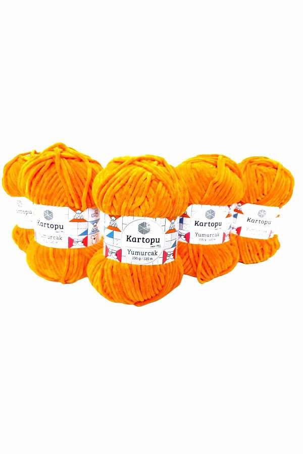 Kartopu-5 Pieces of Yumurcak Velvet Hand Knitting Thread 1