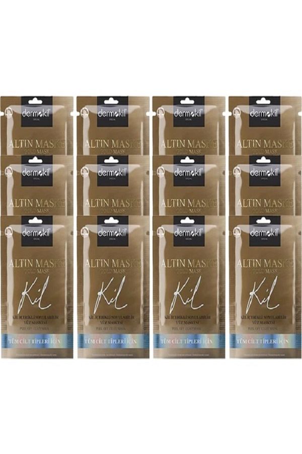 Dermokil-DERMOKİL PEELABLE GLAZED GOLD MASK - 15 ML x 12 pcs 1