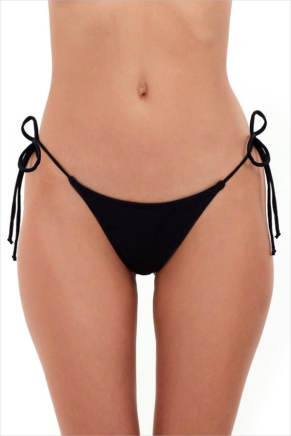 AYYILDIZ-63005 Black String Bikini Bottom 1
