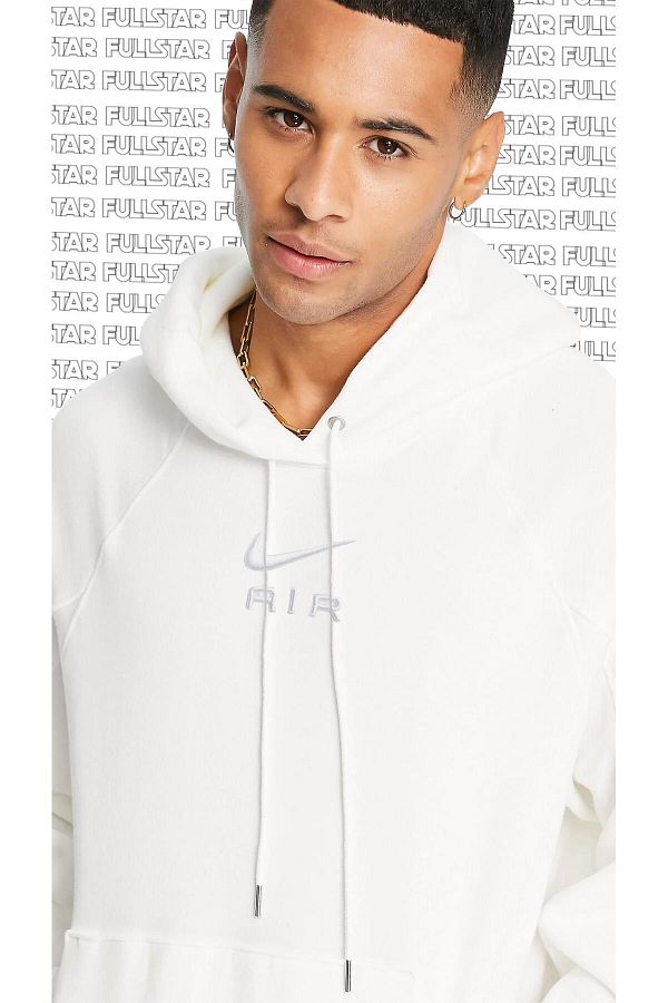 Nike Air White Unisex Loose Fit Hoodie Comfortable Fit Hooded White Sweatshirt Trendyol