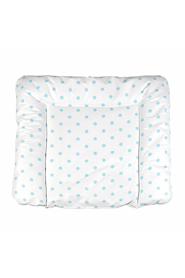 Genel Markalar Elyaf Dolgulu Pvc Alt Değiştirme Minderi Büyük Sıvı Geçirmez Leke Tutmaz Puantiyeli Mavi