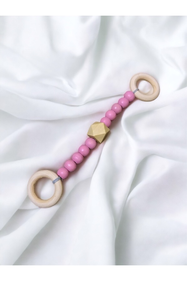 My Kids Room Doğal Ahşap Bebek Diş Kaşıyıcısı (Pembe )