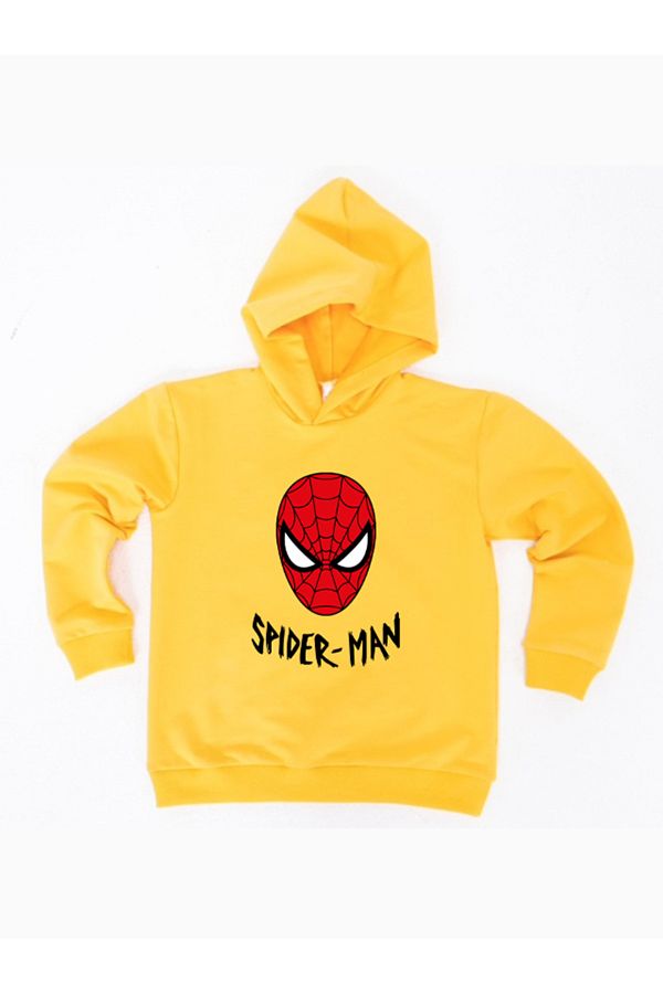SPIDERMAN-Hanorac pentru copii din țesătură de bumbac cu glugă cu imprimeu spiderman 1