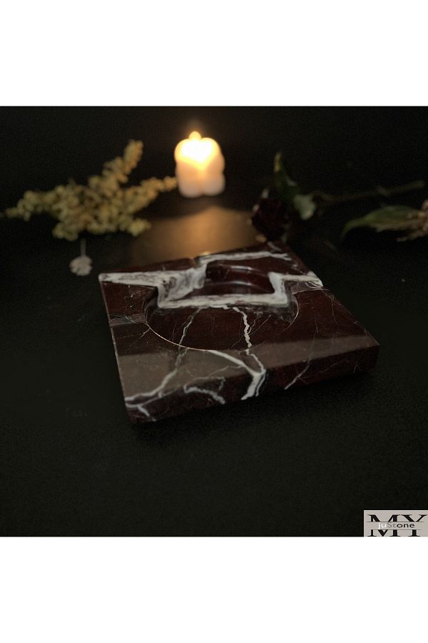 juStone-Cherry Marble Ashtray & Ash Tray 1