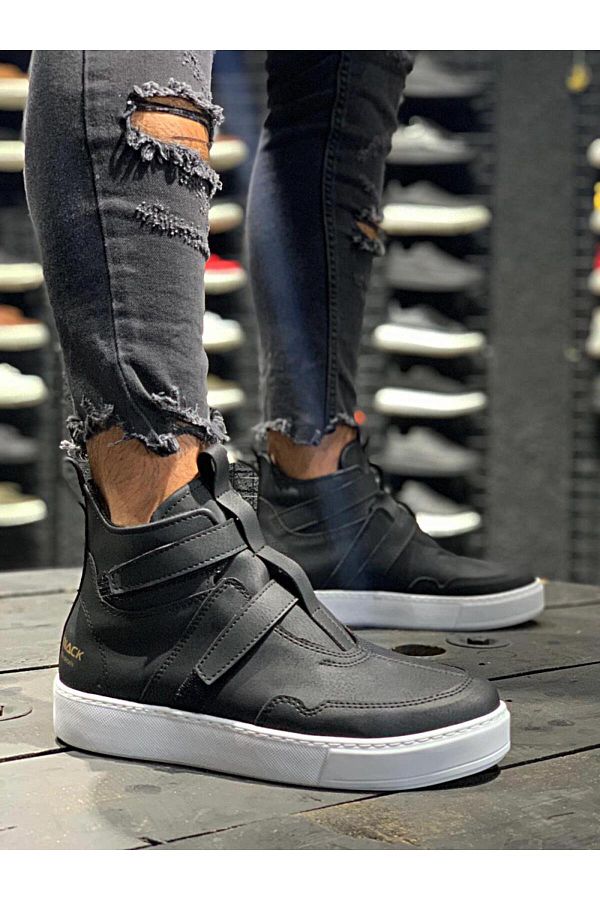 BZ Moda Laceless Velcro Orthopedic Sole Water and Cold Resistant Men s Winter Boots Black Trendyol