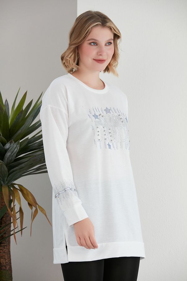 White tunic sweatshirt outlet