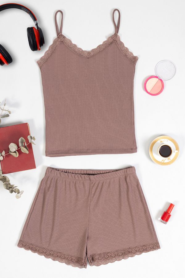 macharelbasic-SET DE NOAPTE PENTRU FEMEI CROP ATLET CU PANTOR SORRT 1