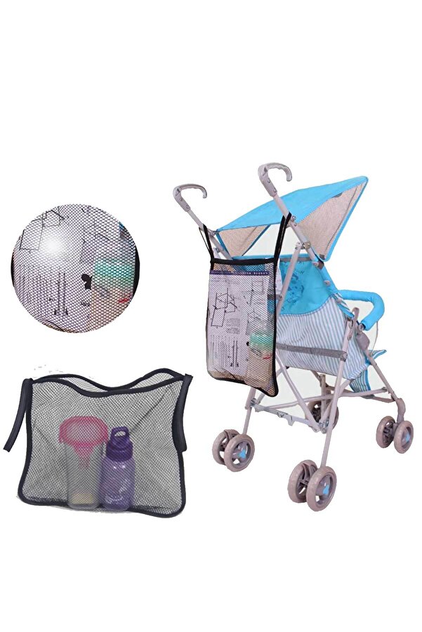RevuBaby Bebek Arabası Çantası Puset Alışveriş Filesi Çocuk Arabası Askı Filesi 30x24 CM Çanta