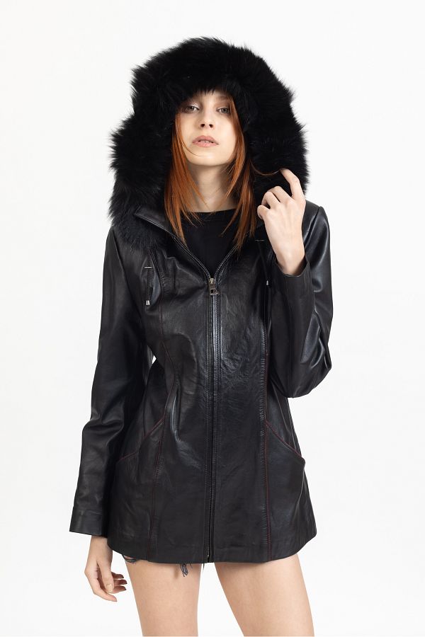 Derimosa Rana Women s Leather Jacket Trendyol