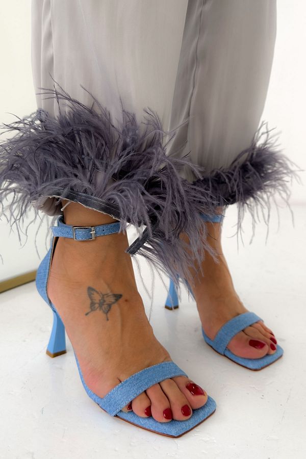 Denim colored sandals discount