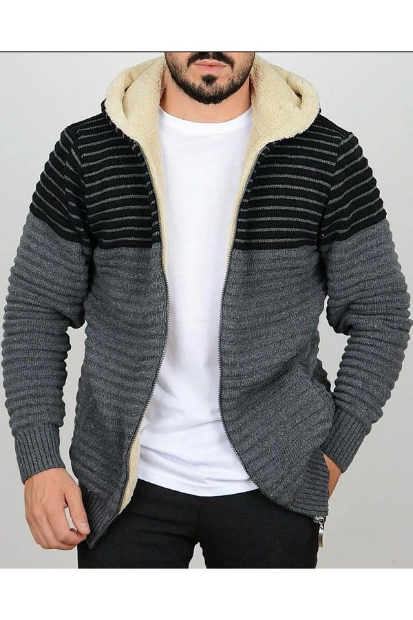 Thick gray cardigan sales