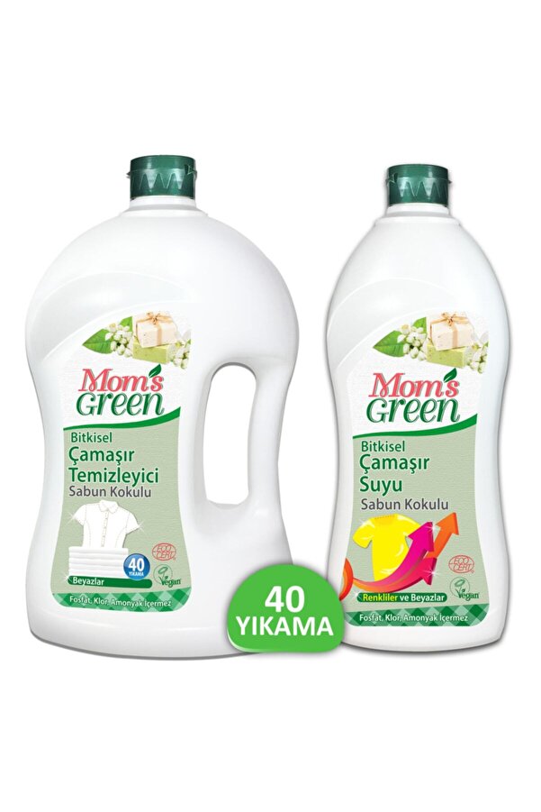 Mom's Green Bitkisel Çamaşır Deterjanı 40 Yıkama Ve Bitkisel Çamaşır Suyu Sabun Kokulu
