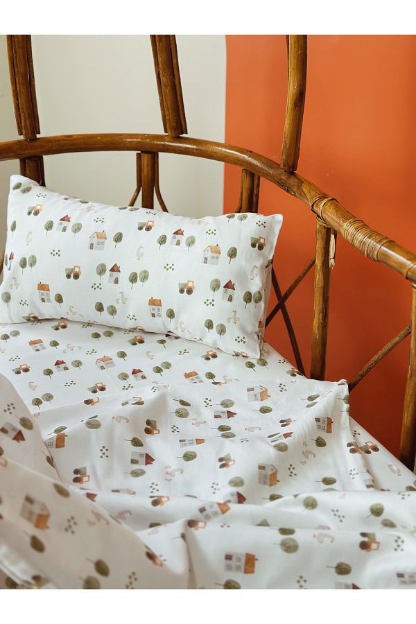 Pithy Farm Cotton Satin Baby Mother s Side Crib Bedding Set 60X100CM village Trendyol