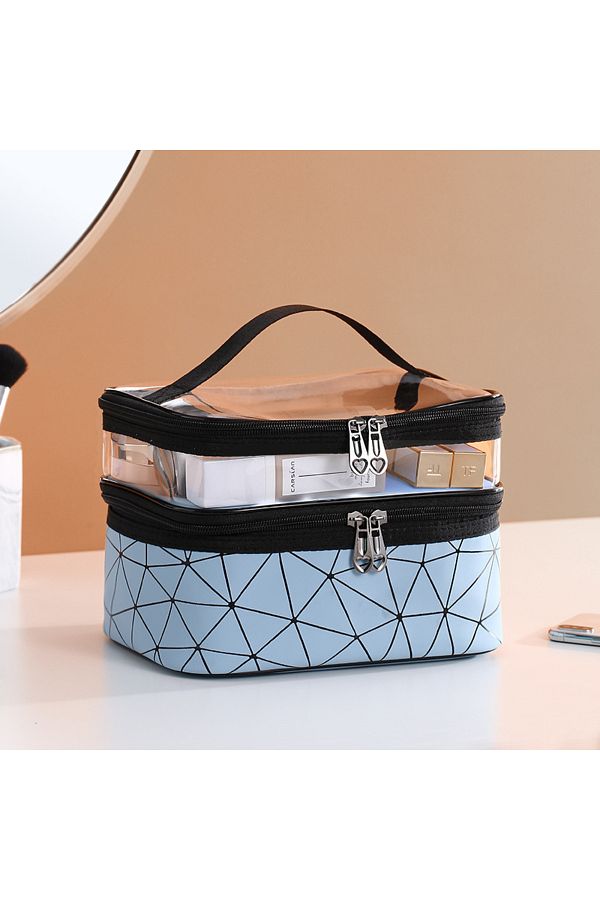 Makeup bag with 2 compartments on sale