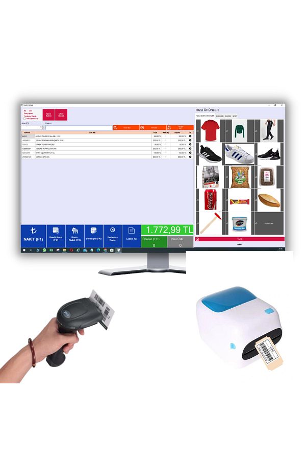 POSA-BARCODE SYSTEM FOR BUSINESS (LABEL WRITER+PROGRAM+BARCODE READER) 1