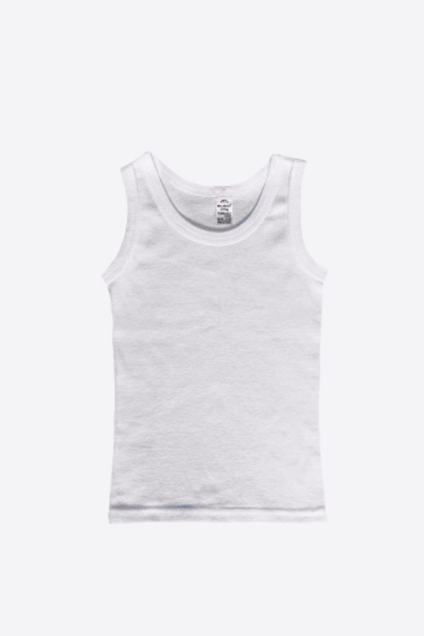Malabadi-Boy's White 6 Pack 100% Cotton Rib Tank Top 90201-E 1