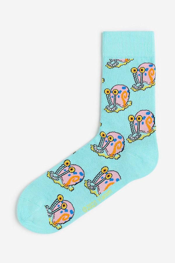 Happy Socks-Spongebob Series Smiling Gary Patterned Socks 1