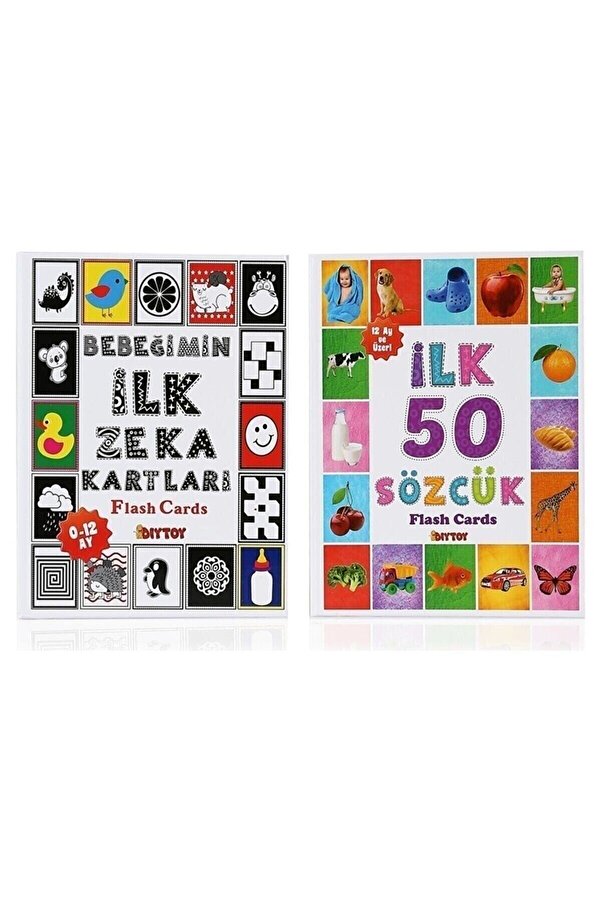 toysnet Flash Cards Ilk 50 Sözcük + Bebeğimin Ilk Zeka Kartları Bebek Eyitiçi Set 2 Li