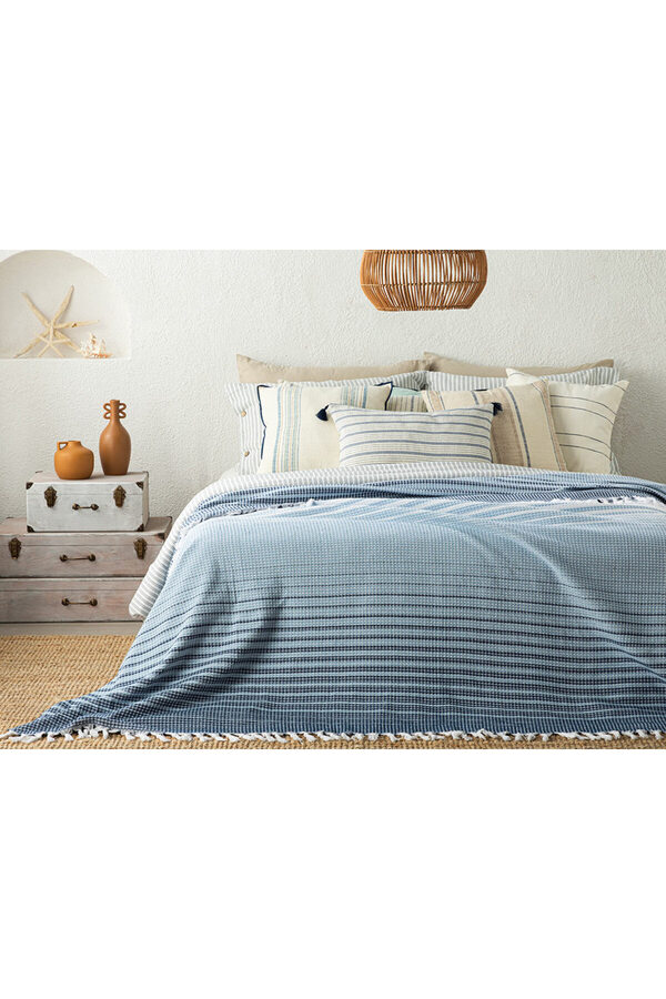 English Home-Blue Fade Woven Single Bedspread 160x240 Cm Blue 1
