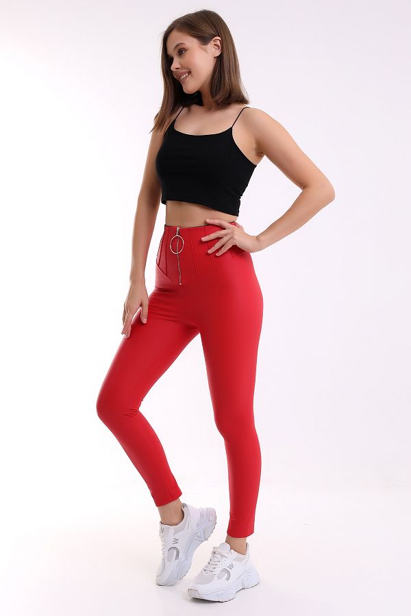 Faux leather red leggings new arrivals