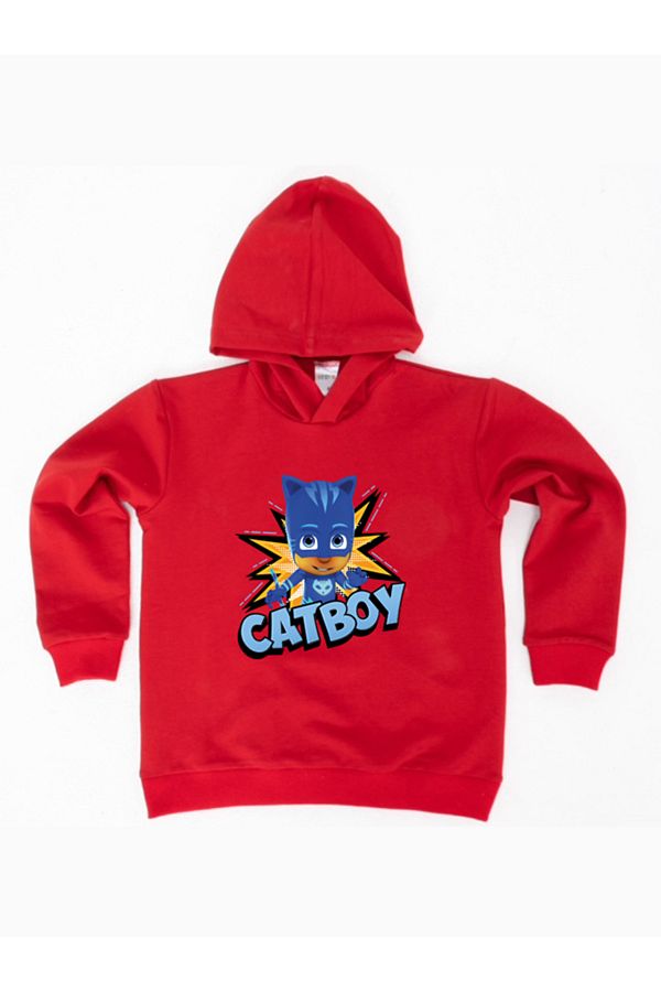 PJ Masks Pj masks Catboy printed hooded cotton fabric children s sweatshirt Trendyol
