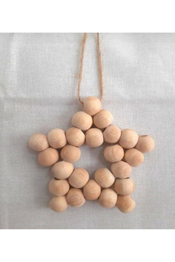 ENCİVA Ahşap Boncuk Yıldız Bebek Odası Ev Duvar Kapı Süsü