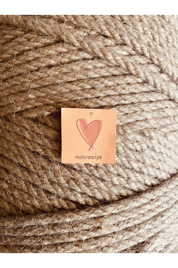 Makromİps-JUT ROPE STRING 4 mm 1KYLO RAW Twisted NATURAL CARNAP HOBBY STRING STRING 1