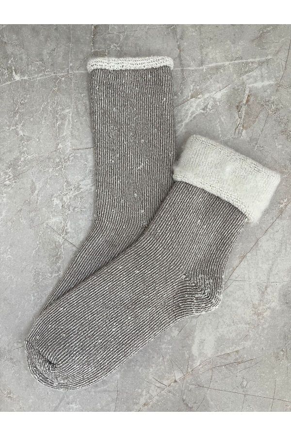 Sky Socks Single Beige Thermal Thick Towel Winter Raised Extra Warm Boots Socks Trendyol