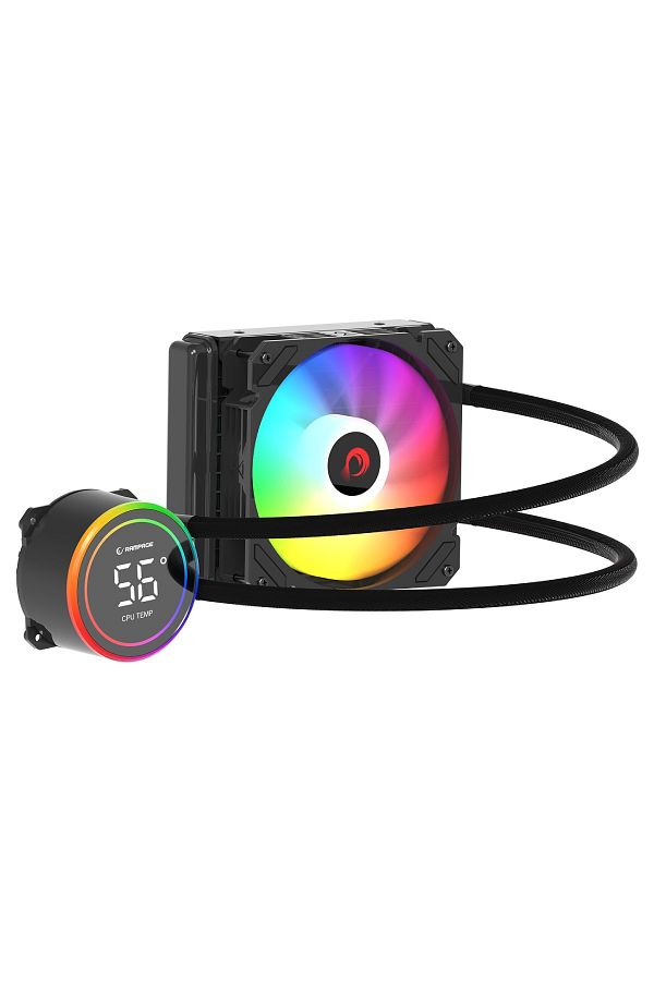 Rampage-HELIOS C13 12cm Fan Intel LGA1700/AMD AM5 ARGB 120mm Liquid Cooled CPU Fan with Temperature Display 1