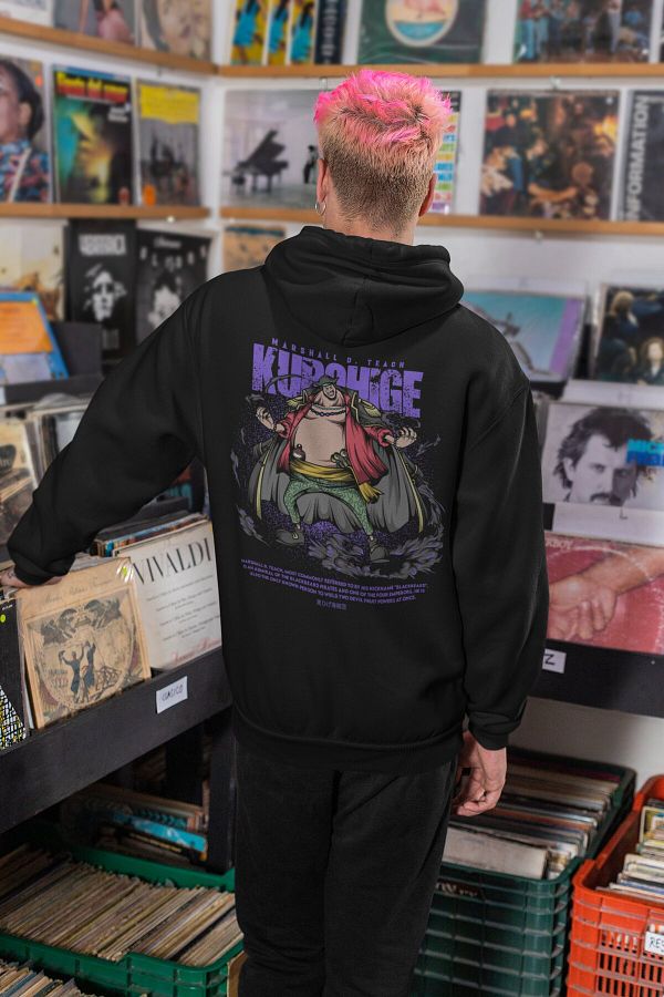Fuddy Moda Marshall D. Teach Back Printed Hoodie Sweatshirt Unisex Oversize Anime Printed Hoodie Trendyol