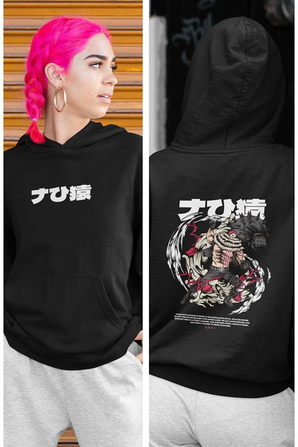 Fuddy Moda One Piece Katakuri Back Printed Hoodie Sweatshirt Unisex Oversize Anime Printed Hoodie Trendyol