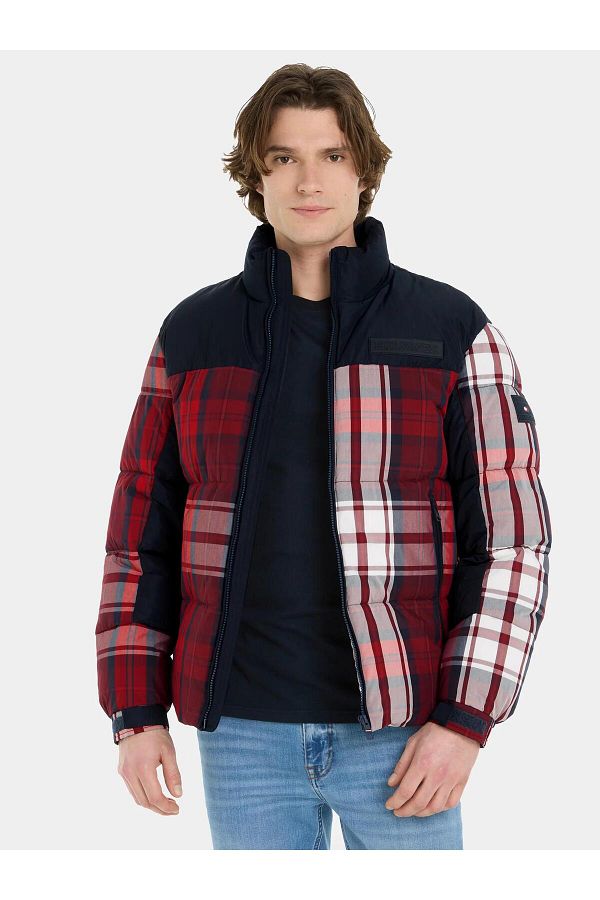 Tommy jeans check padded coat outlet