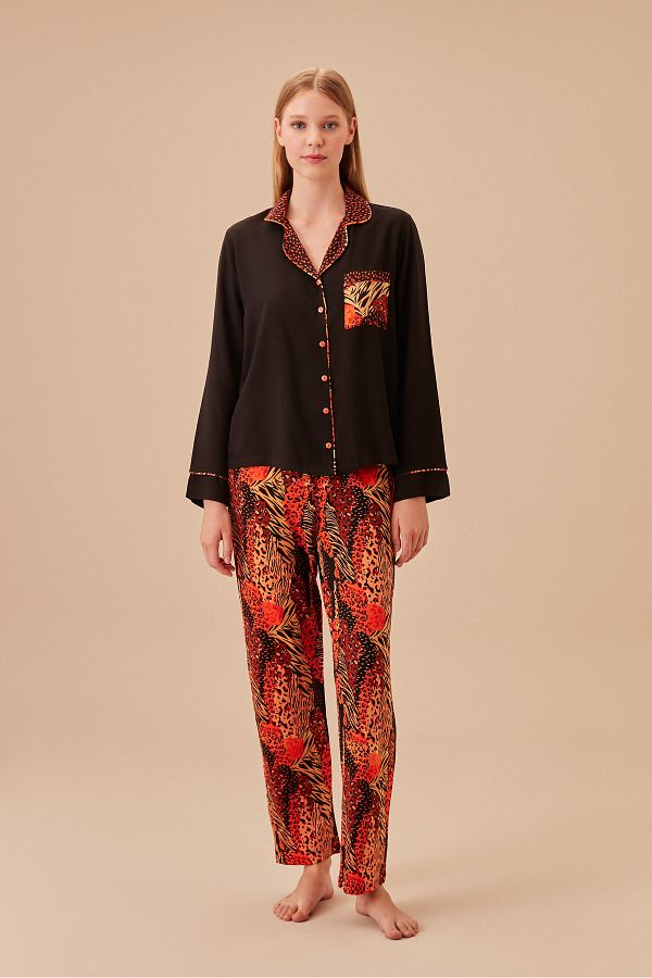 Suwen African Masculine Pajama Set Trendyol