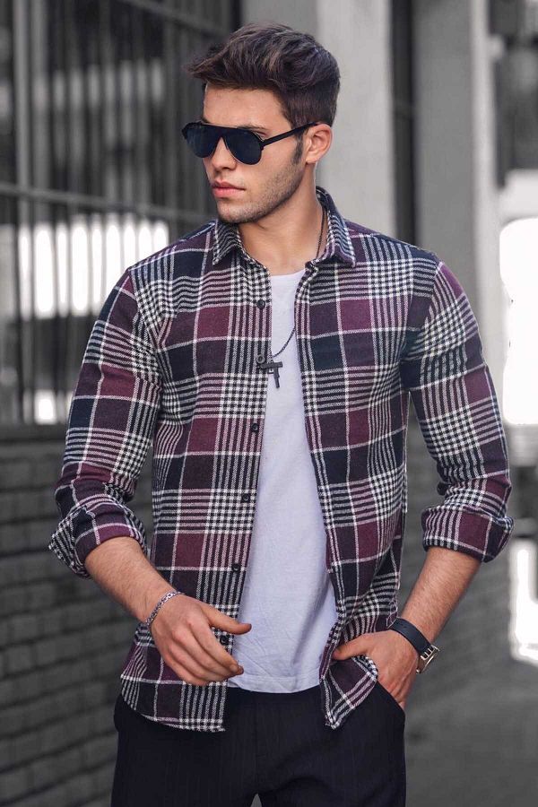 Purple lumberjack shirt top