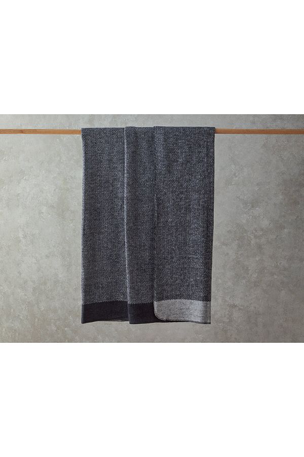 English Home-Modern Chevron Cotton Single Blanket 150x200 Cm Gray 1
