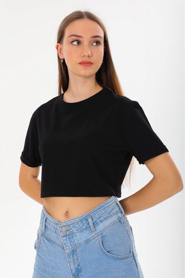 Cropped crew neck online