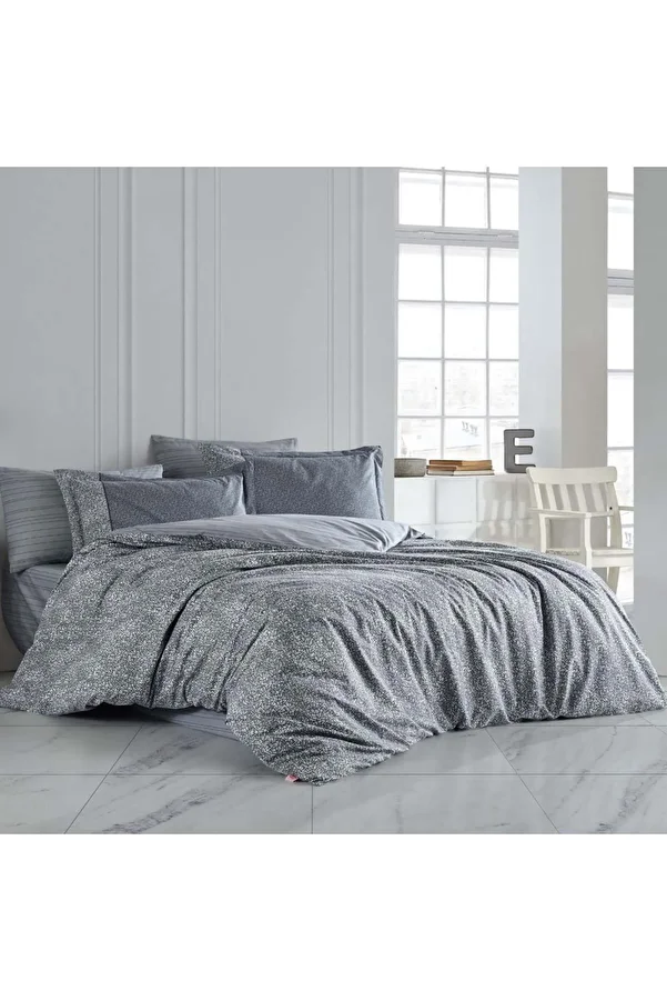Hobby-DOUBLE PERSONAL HOBBY SILVANA GRAY POPLIN Duvet Cover SET 1