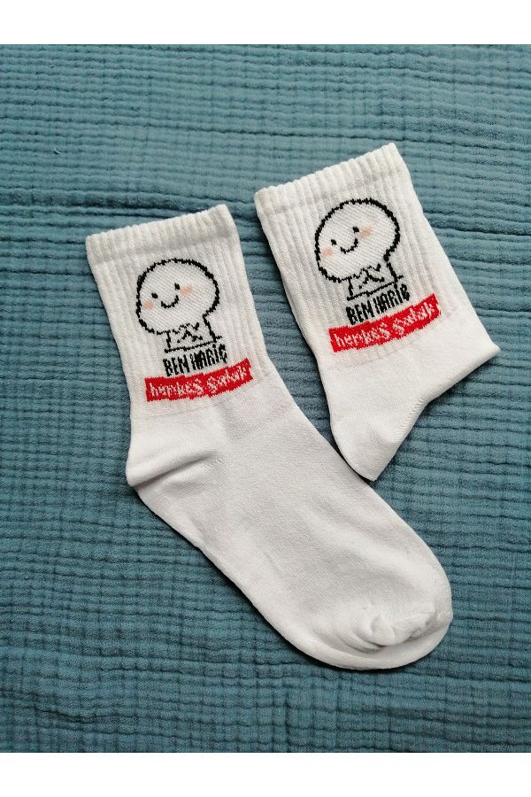 Ervastore-Single Cotton socks with Text and Pattern 'Everybody Except I'm Droopy' 1