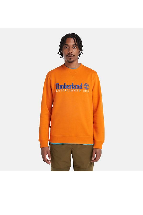 Timberland Logo Embroidered Men s Orange Sweatshirt Trendyol