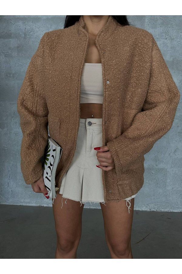 ARL MODA-TEDDY-JACKE FÜR DAMEN MIT OVERSIZE-FESTPLATTE 1