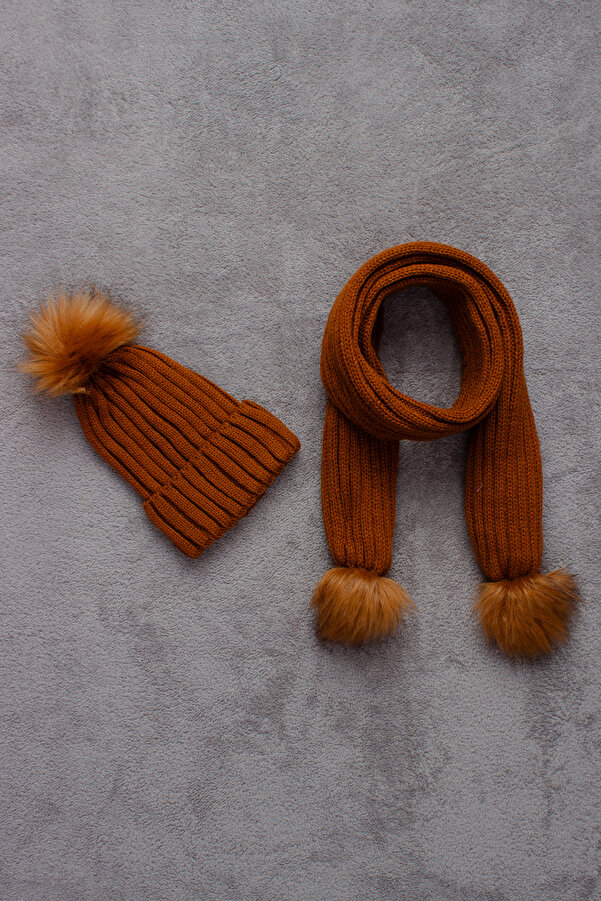 ADA BEBEK ÇOCUK Tek Ponponlu Atkı Bere Takımı