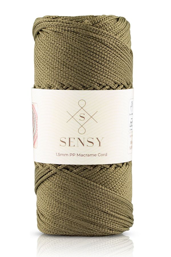 SENSY-1.5 Mm - 100 gr Polyester Macrame Thread Khaki 150 M Polyester Macrame Thread Supla Thread And Bag Thread 1